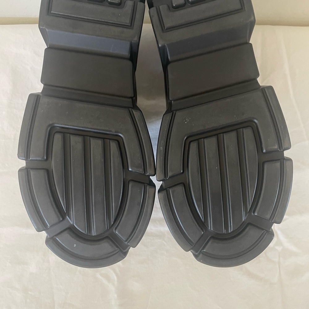Black Patent Platform Loafers with Crystal Buckle - Picture 3 of 8